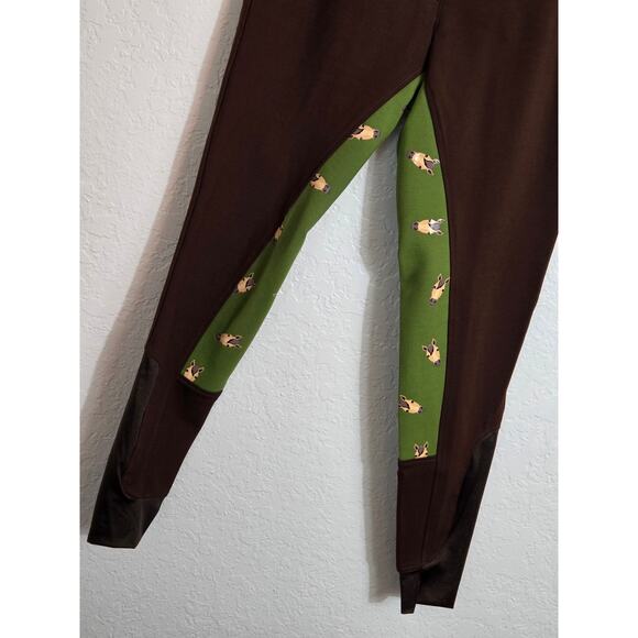 Buckwild Breeches Horse Riding Pants Women's Medium Brown Horse Print Equestrian - Picture 4 of 9